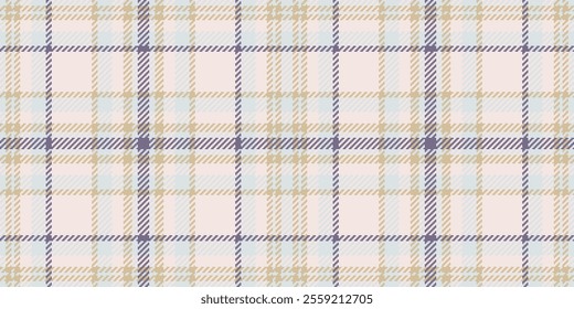 Rough plaid tartan pattern, glamor seamless background vector. Amazing texture textile check fabric in white and light colors palette.