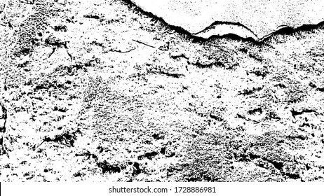 Superficie blanca áspera. Textura vectorial blanca negra de la pared de yeso. Fachada de barro roto