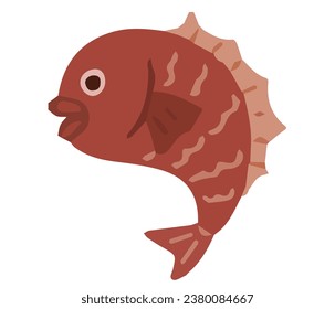 Rough red sea bream illustration material