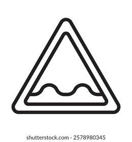 rough road icon Black and white logo