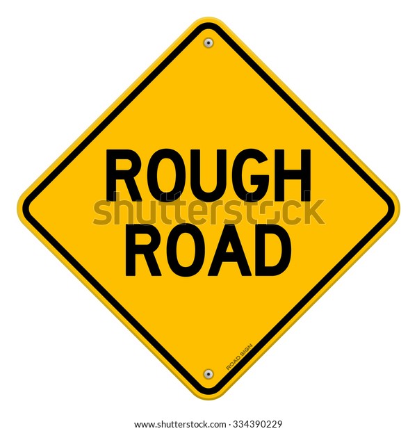 白い背景に険しい道路の警告 黄色いひし形の危険な道路標識 のベクター画像素材 ロイヤリティフリー