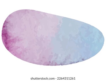 Rough round frame in watercolor. Vector data.