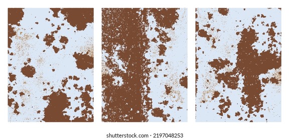 Rough rusty texture set. Distressed overlay grunge texture.Corrosion rusty texture vector illustration