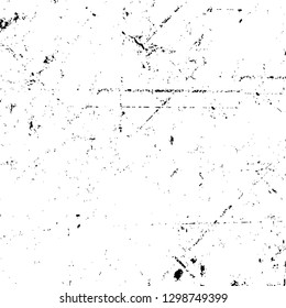 Rough, scratch, splatter grunge pattern design. Dry brush strokes. Overlay texture. Faded black - white dyed paper texture. Sketch design. Use for poster, cover, banner, mock-up, stickers layout.