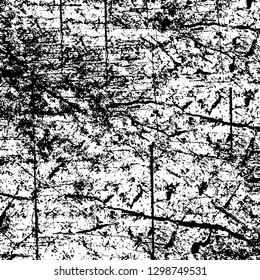 Rough, scratch, splatter grunge pattern design. Dry brush strokes. Overlay texture. Faded black - white dyed paper texture. Sketch design. Use for poster, cover, banner, mock-up, stickers layout.