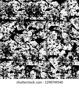 Rough, scratch, splatter grunge pattern design. Dry brush strokes. Overlay texture. Faded black - white dyed paper texture. Sketch design. Use for poster, cover, banner, mock-up, stickers layout.