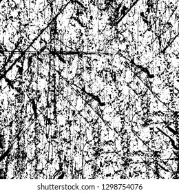 Rough, scratch, splatter grunge pattern design. Dry brush strokes. Overlay texture. Faded black - white dyed paper texture. Sketch design. Use for poster, cover, banner, mock-up, stickers layout.
