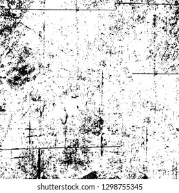 Rough, scratch, splatter grunge pattern design. Dry brush strokes. Overlay texture. Faded black - white dyed paper texture. Sketch design. Use for poster, cover, banner, mock-up, stickers layout.