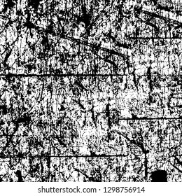 Rough, scratch, splatter grunge pattern design. Dry brush strokes. Overlay texture. Faded black - white dyed paper texture. Sketch design. Use for poster, cover, banner, mock-up, stickers layout.