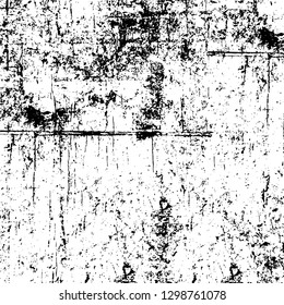 Rough, scratch, splatter grunge pattern design. Dry brush strokes. Overlay texture. Faded black - white dyed paper texture. Sketch design. Use for poster, cover, banner, mock-up, stickers layout.