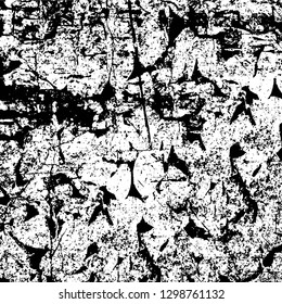 Rough, scratch, splatter grunge pattern design. Dry brush strokes. Overlay texture. Faded black - white dyed paper texture. Sketch design. Use for poster, cover, banner, mock-up, stickers layout.