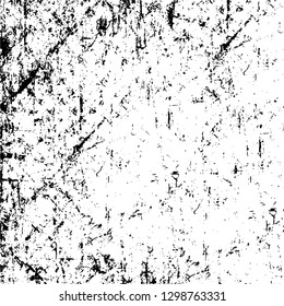 Rough, scratch, splatter grunge pattern design. Dry brush strokes. Overlay texture. Faded black - white dyed paper texture. Sketch design. Use for poster, cover, banner, mock-up, stickers layout.