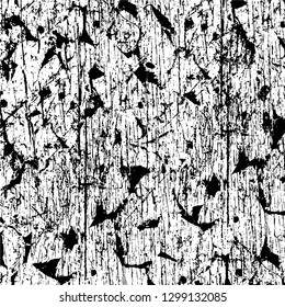 Rough, scratch, splatter grunge pattern design. Dry brush strokes. Overlay texture. Faded black - white dyed paper texture. Sketch design. Use for poster, cover, banner, mock-up, stickers layout.