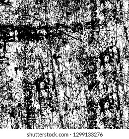 Rough, scratch, splatter grunge pattern design. Dry brush strokes. Overlay texture. Faded black - white dyed paper texture. Sketch design. Use for poster, cover, banner, mock-up, stickers layout.