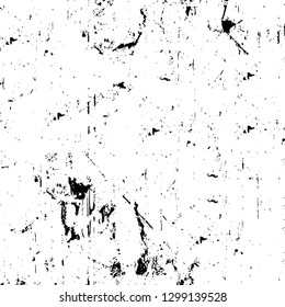Rough, scratch, splatter grunge pattern design. Dry brush strokes. Overlay texture. Faded black - white dyed paper texture. Sketch design. Use for poster, cover, banner, mock-up, stickers layout.