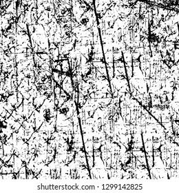 Rough, scratch, splatter grunge pattern design. Dry brush strokes. Overlay texture. Faded black - white dyed paper texture. Sketch design. Use for poster, cover, banner, mock-up, stickers layout.
