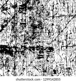 Rough, scratch, splatter grunge pattern design. Dry brush strokes. Overlay texture. Faded black - white dyed paper texture. Sketch design. Use for poster, cover, banner, mock-up, stickers layout.