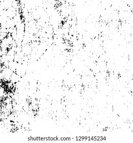 Rough, scratch, splatter grunge pattern design. Dry brush strokes. Overlay texture. Faded black - white dyed paper texture. Sketch design. Use for poster, cover, banner, mock-up, stickers layout.