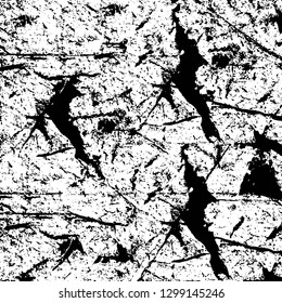 Rough, scratch, splatter grunge pattern design. Dry brush strokes. Overlay texture. Faded black - white dyed paper texture. Sketch design. Use for poster, cover, banner, mock-up, stickers layout.