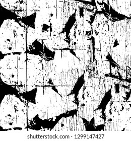 Rough, scratch, splatter grunge pattern design. Dry brush strokes. Overlay texture. Faded black - white dyed paper texture. Sketch design. Use for poster, cover, banner, mock-up, stickers layout.