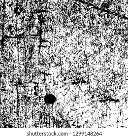 Rough, scratch, splatter grunge pattern design. Dry brush strokes. Overlay texture. Faded black - white dyed paper texture. Sketch design. Use for poster, cover, banner, mock-up, stickers layout.