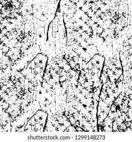 Rough, scratch, splatter grunge pattern design. Dry brush strokes. Overlay texture. Faded black - white dyed paper texture. Sketch design. Use for poster, cover, banner, mock-up, stickers layout.