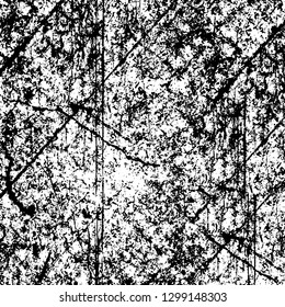 Rough, scratch, splatter grunge pattern design. Dry brush strokes. Overlay texture. Faded black - white dyed paper texture. Sketch design. Use for poster, cover, banner, mock-up, stickers layout.