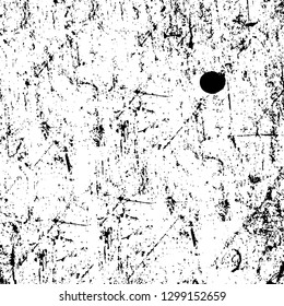 Rough, scratch, splatter grunge pattern design. Dry brush strokes. Overlay texture. Faded black - white dyed paper texture. Sketch design. Use for poster, cover, banner, mock-up, stickers layout.