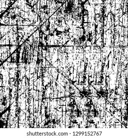 Rough, scratch, splatter grunge pattern design. Dry brush strokes. Overlay texture. Faded black - white dyed paper texture. Sketch design. Use for poster, cover, banner, mock-up, stickers layout.