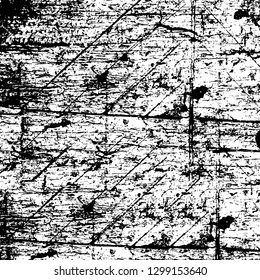 Rough, scratch, splatter grunge pattern design. Dry brush strokes. Overlay texture. Faded black - white dyed paper texture. Sketch design. Use for poster, cover, banner, mock-up, stickers layout.
