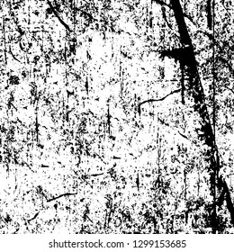 Rough, scratch, splatter grunge pattern design. Dry brush strokes. Overlay texture. Faded black - white dyed paper texture. Sketch design. Use for poster, cover, banner, mock-up, stickers layout.
