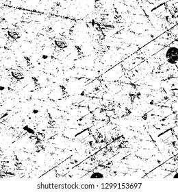 Rough, scratch, splatter grunge pattern design. Dry brush strokes. Overlay texture. Faded black - white dyed paper texture. Sketch design. Use for poster, cover, banner, mock-up, stickers layout.