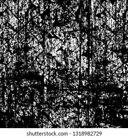 Rough, scratch, splatter grunge pattern design. Dry brush strokes. Overlay texture. Faded black-white dyed paper texture. Sketch grunge design. Use for poster, cover, banner, mock-up, stickers layout.
