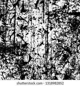 Rough, scratch, splatter grunge pattern design. Dry brush strokes. Overlay texture. Faded black-white dyed paper texture. Sketch grunge design. Use for poster, cover, banner, mock-up, stickers layout.