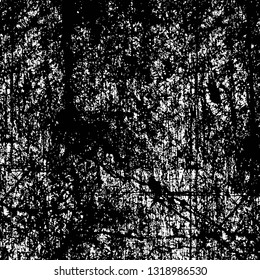 Rough, scratch, splatter grunge pattern design. Dry brush strokes. Overlay texture. Faded black-white dyed paper texture. Sketch grunge design. Use for poster, cover, banner, mock-up, stickers layout.