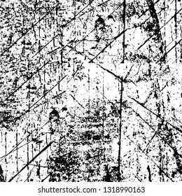 Rough, scratch, splatter grunge pattern design. Dry brush strokes. Overlay texture. Faded black-white dyed paper texture. Sketch grunge design. Use for poster, cover, banner, mock-up, stickers layout.