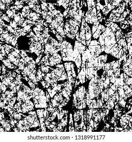 Rough, scratch, splatter grunge pattern design. Dry brush strokes. Overlay texture. Faded black-white dyed paper texture. Sketch grunge design. Use for poster, cover, banner, mock-up, stickers layout.