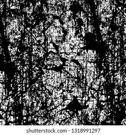 Rough, scratch, splatter grunge pattern design. Dry brush strokes. Overlay texture. Faded black-white dyed paper texture. Sketch grunge design. Use for poster, cover, banner, mock-up, stickers layout.