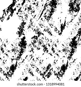 Rough, scratch, splatter grunge pattern design. Dry brush strokes. Overlay texture. Faded black-white dyed paper texture. Sketch grunge design. Use for poster, cover, banner, mock-up, stickers layout.