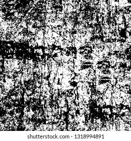 Rough, scratch, splatter grunge pattern design. Dry brush strokes. Overlay texture. Faded black-white dyed paper texture. Sketch grunge design. Use for poster, cover, banner, mock-up, stickers layout.
