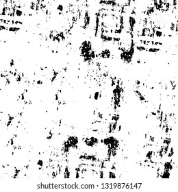 Rough, scratch, splatter grunge pattern design brush strokes. Overlay texture. Faded black-white dyed paper texture. Sketch grunge design. Use for poster, cover, banner, mock-up, stickers layout.