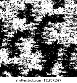 Rough, scratch, splatter grunge pattern design brush strokes. Overlay texture. Faded black-white dyed paper texture. Sketch grunge design. Use for poster, cover, banner, mock-up, stickers layout.