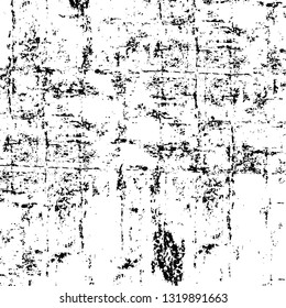 Rough, scratch, splatter grunge pattern design brush strokes. Overlay texture. Faded black-white dyed paper texture. Sketch grunge design. Use for poster, cover, banner, mock-up, stickers layout.