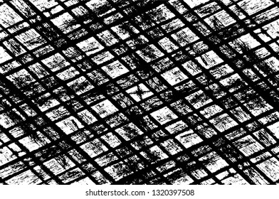 Rough, scratch, splatter grunge pattern design brush strokes. Overlay texture. Faded black-white dyed paper texture. Sketch grunge design. Use for poster, cover, banner, mock-up, stickers layout.