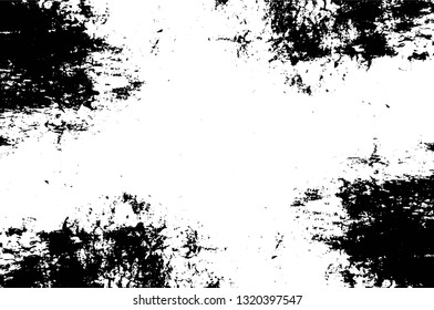 Rough, scratch, splatter grunge pattern design brush strokes. Overlay texture. Faded black-white dyed paper texture. Sketch grunge design. Use for poster, cover, banner, mock-up, stickers layout.