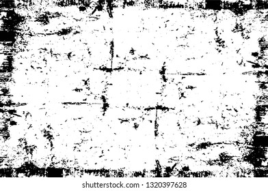 Rough, scratch, splatter grunge pattern design brush strokes. Overlay texture. Faded black-white dyed paper texture. Sketch grunge design. Use for poster, cover, banner, mock-up, stickers layout.