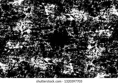 Rough, scratch, splatter grunge pattern design brush strokes. Overlay texture. Faded black-white dyed paper texture. Sketch grunge design. Use for poster, cover, banner, mock-up, stickers layout.