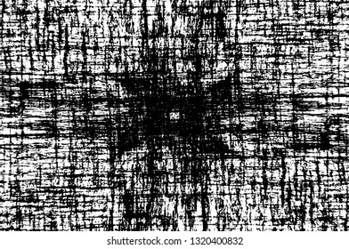 Rough, scratch, splatter grunge pattern design brush strokes. Overlay texture. Faded black-white dyed paper texture. Sketch grunge design. Use for poster, cover, banner, mock-up, stickers layout.