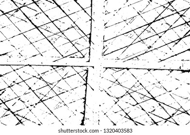 Rough, scratch, splatter grunge pattern design brush strokes. Overlay texture. Faded black-white dyed paper texture. Sketch grunge design. Use for poster, cover, banner, mock-up, stickers layout.