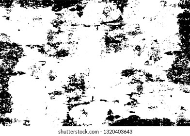Rough, scratch, splatter grunge pattern design brush strokes. Overlay texture. Faded black-white dyed paper texture. Sketch grunge design. Use for poster, cover, banner, mock-up, stickers layout.